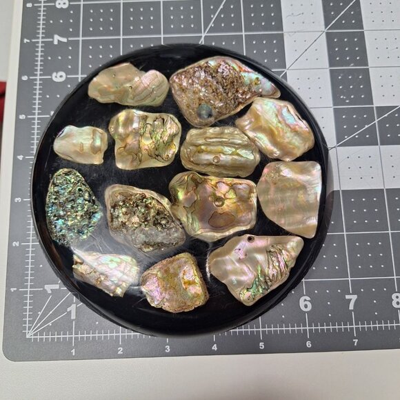 Abalone Black Shell Mother of Pearl Sea Ocean Vintage Resin Nautical Retro Stand - Picture 5 of 6